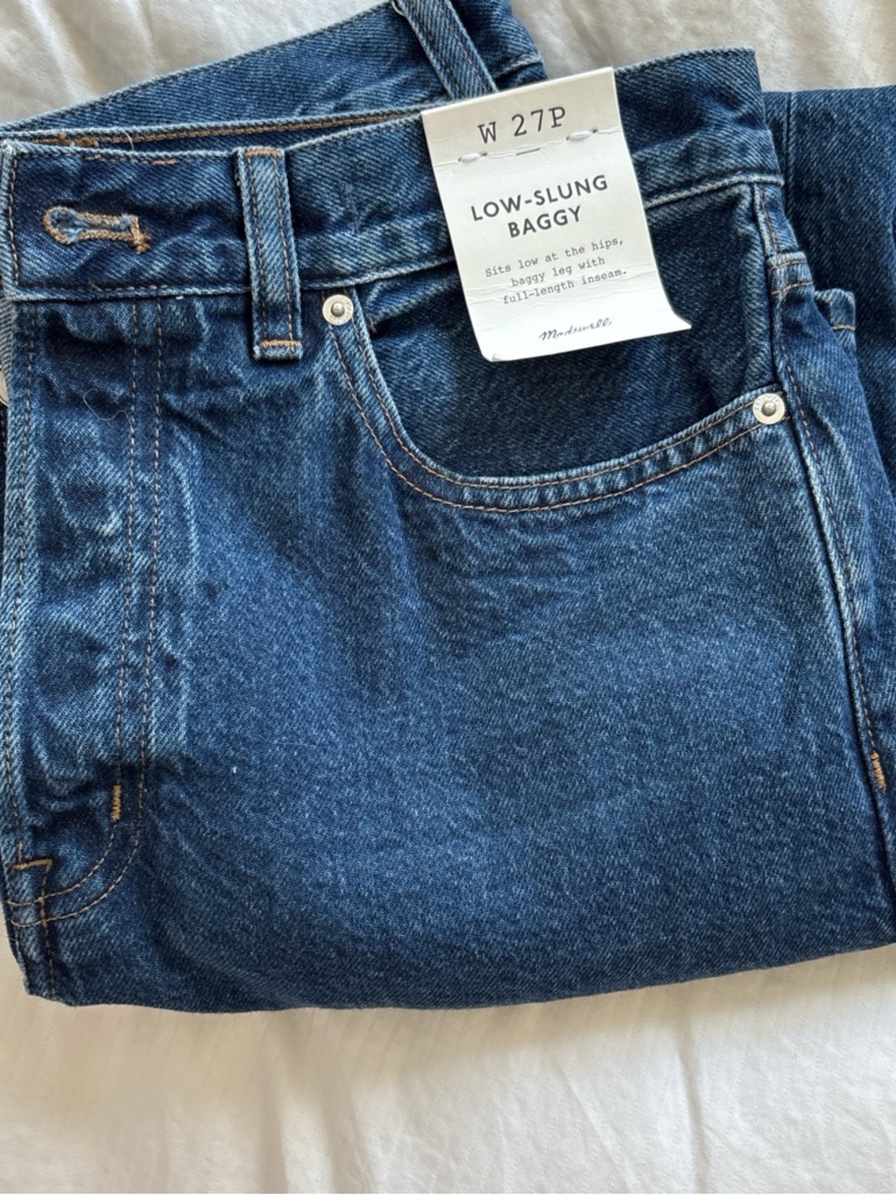NWT Madewell Wide Leg Baggy Jeans - 27 Petite - Picture 3 of 4